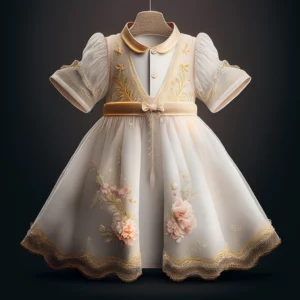 Taufkleid Florine mit Blütenstickerei